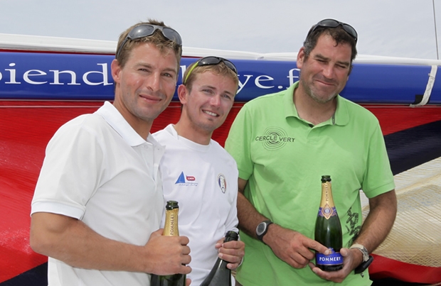 Podium finishers - left to right: Jean Pierre Nichol, Fabien Delahaye, Gildas Morvan