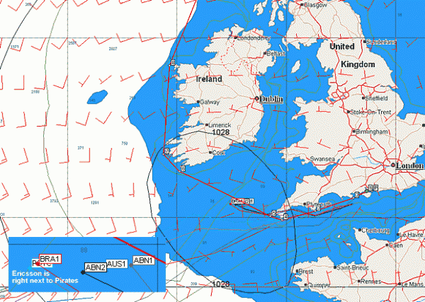 Positions and weather at 1000GMT. Image courtesy of Expedition Navigation Systems
