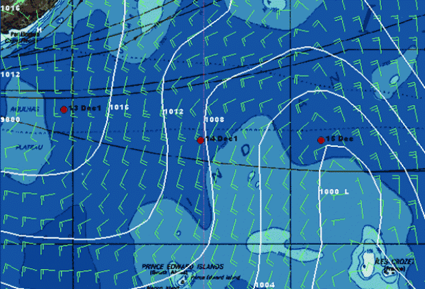 Positions and weather for 15 Dec 0800