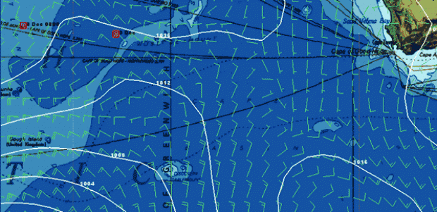 Position and weather scenario at 0800 GMT this morning